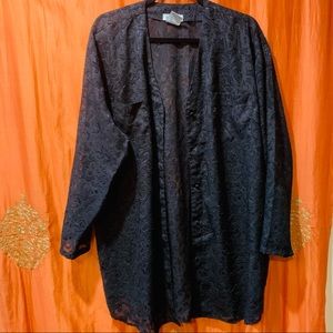 Vintage Sheer Black Witchy Long Sleeve Robe